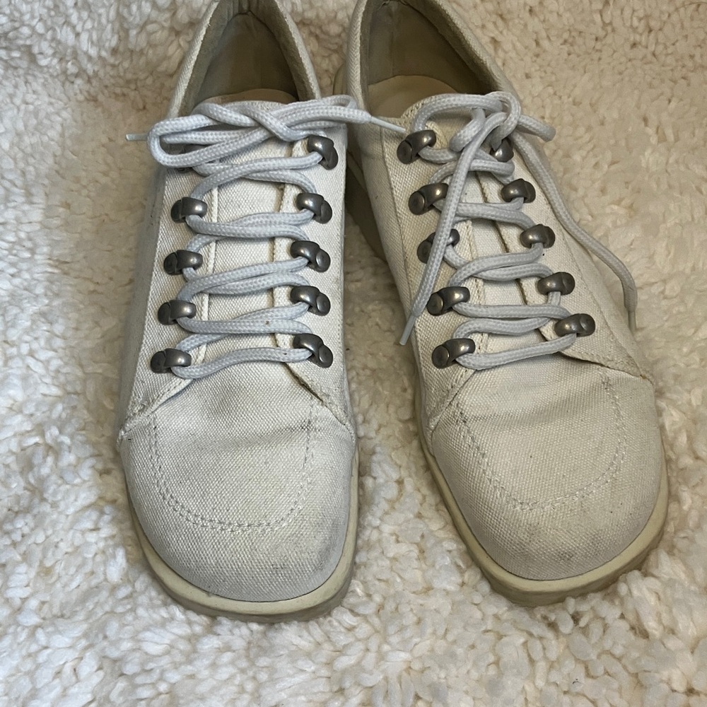 Donald J. Pliner Sport White Canvas Sneakers